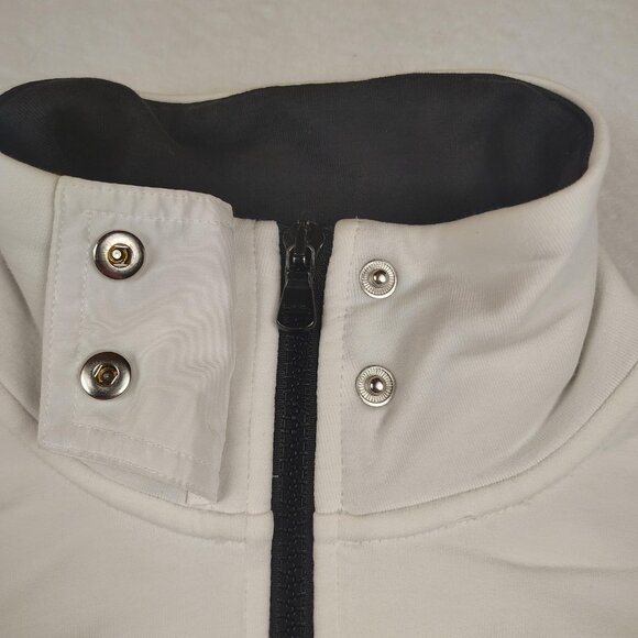 Lauren Ralph Lauren Sporty Bomber Jacket Womens sz M White Zip Preppy - Picture 5 of 11